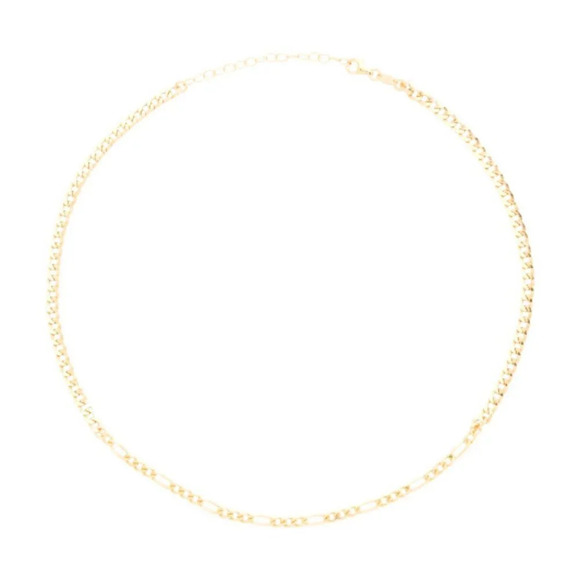 MIA FIORE Made In Italy 18kt Gold Plated Figaro Mixed Chain Necklace - Picture 2 of 2